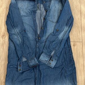 Denim Button-Up Shirt Dress